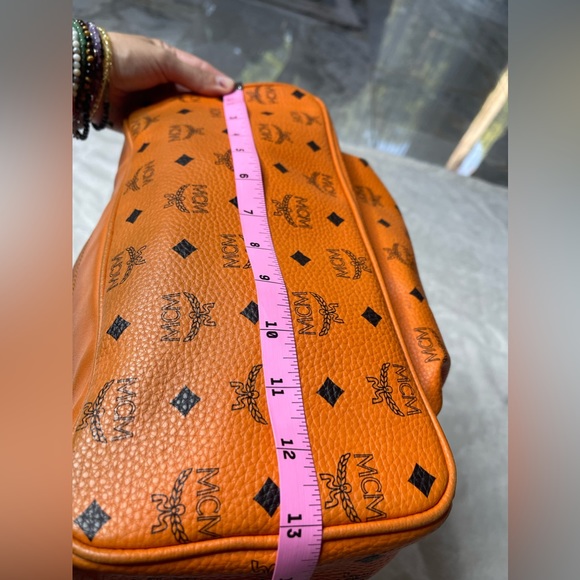 MCM Visetos Side Stud Large Stark Backpack Orange - Picture 9 of 15